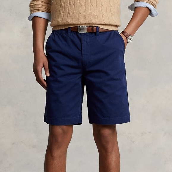 Polo Ralph Lauren Classic Relaxed Fit Flat Front Chino Shorts Newport Navy 33 - Picture 14 of 14